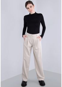 Bundfaltenhose Imperial, Damen, Gr. M (38), N-Gr, beige (mastice), Web, Obermaterial: 72% Polyester, 23% Viskose, 5% Elasthan, unifarben, l&auml;ssig geschnitten, Hosen Bundfaltenhose, mit weitem Bein