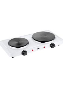 Edm Herdplatte 07661 1500 W, Kochplatte, Grau, Weiss