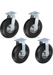 Relaxdays, M&ouml;belrollen, 4x Bockrolle-Lenkrolle