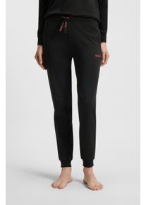 Jogginghose HUGO UNDERWEAR, Damen, Gr. M, N-Gr, schwarz, Sweatware, Obermaterial: 66% Baumwolle, 30% Polyester, 4% Elasthan, unifarben, Basic, gerade lang, Hosen Jogginghose, elastischer Bund mit Tunnelzug, gerade Passform, Eingrifftaschen