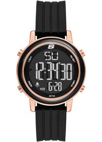 Chronograph Skechers "WESTPORT", schwarz (schwarz, schwarz), Armbanduhren, Damen, ros&eacute;goldfarben, Chronograph, Quarzuhr, Armbanduhr, Damenuhr, Herrenuhr, Silikonarmband, digital