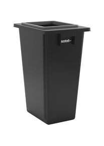 Wertstoffsammler, 1-fach-Sammler, 60 l, Rahmen schwarz, Deckel offen eurokraft pro