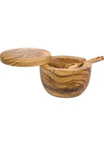 Profino Salzbeh&auml;lter mit Deckel und L&ouml;ffel,&Oslash; 11cm, Pfefferm&uuml;hle + Salzm&uuml;hle