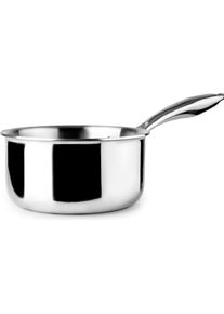 Ibili Stielkasserolle Triply Natur 16 cm Perfekt zum Braten, energiesparend, gleichm&auml;ssige W&auml;rmeverteilung, Pfanne + Kochtopf, Silber