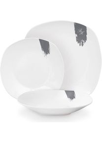 BerlingerHaus Haus 18-teiliges Tellerset Aspen Collection, Teller, Weiss, Grau