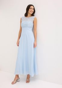 bonprix Maxikleid mit Spitze, blau, Gr.42, Elegantes Abendkleid mit Spitze im Oberteil und einem R&uuml;cken-Cut-Out