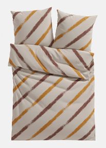 bonprix Lenjerie de pat din linou, maro, 1x 80/80 cm, 1x 135/200 cm