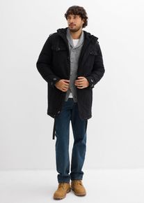 bonprix Winter Field-Parka mit Kuschel-Fleece-Futter, schwarz, Gr.68/70 (4XL), Cooler Field-Parka mit vier Taschen au&szlig;en und einer Innentasche, 100% Baumwolle