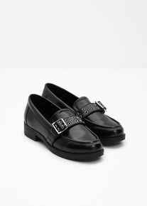 bonprix Femei Pantofi loafer biker, negru, 42