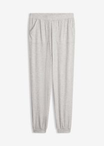 bonprix Femei Pantaloni de casă din material subțire cu viscoză, ripsat, gri, 36/38