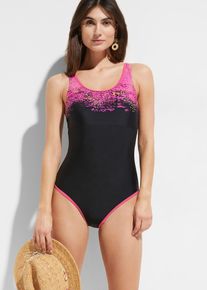 bonprix Femei Costum de baie sport cu spate racer, negru, 40
