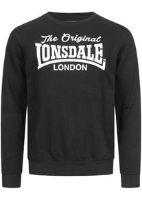 Lonsdale, M&aelig;nd, Sweatshirt 'Burghead', Sort / Hvid, St&oslash;rrelse XL