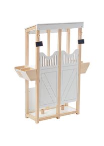 My Baby Lou Pferdestall, Schwarz, Wei&szlig;, Kieferfarben, Holz, Metall, 7-teilig, Kiefer, Schima, Sperrholz, 25.5x104.3x84.2 cm, unisex, EN 71, Spielzeug, Holzspielzeug