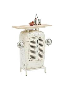 Ambia Home Bar, Naturfarben, Wei&szlig;, Holz, Mangoholz, massiv, 1 F&auml;cher, 35x100x80 cm, Esszimmer, Barm&ouml;bel, Barschr&auml;nke & Theken