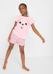 bonprix Pijama scurtă 100% din bumbac (set/ 2 buc.), roz, 116/122
