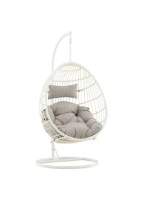 Gardenson , Wei&szlig; , Holz , Rattan , 95x196x95 cm , Gartenm&ouml;bel, Relaxm&ouml;bel, H&auml;ngesessel