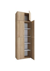 Mid.you , Sonoma Eiche , Holzwerkstoff , 3 F&auml;cher , 70x223x39 cm , Garderobe, Garderobenschr&auml;nke