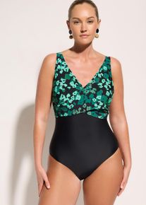 bonprix Femei Costum de baie cu aspect petrecut, cu efect de modelare mediu, negru, 38