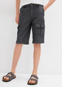 bonprix Szorty boj&oacute;wki Chambray, Regular Fit, czarny, 170