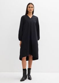 bonprix Hemdblusenkleid mit Ballonsaum am &Auml;rmel, schwarz, Gr.40, Hemdblusenkleid mit V-Ausschnitt und Ballonsaum am &Auml;rmel, 100% Baumwolle (organic)