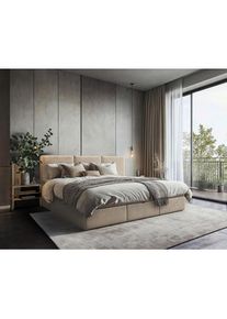 Mid.you Familienbett, Beige, Textil, H3, 240x200 cm, Bettkasten, gepolstertes Kopfteil, Stoffauswahl, in verschiedenen Gr&ouml;&szlig;en erh&auml;ltlich, Schlafzimmer, Betten