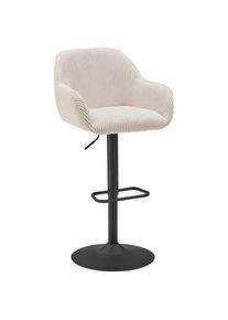 Livetastic Barhocker, Schwarz, Beige, Metall, Textil, Drehkreuz, 44x95-117x55 cm, inklusive Armlehnen, Esszimmer, Barm&ouml;bel, Barhocker