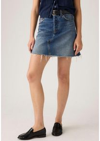 Levi's Jeansrock LEVI'S "DECONSTRUCTED SKIRT H1'26", Damen, Gr. 26, blau (free lunch skirt), Web, Obermaterial: 100% Baumwolle, unifarben, regular fit ca. Mitte Oberschenkel, R&ouml;cke Jeansrock, im Five-Pocket Style