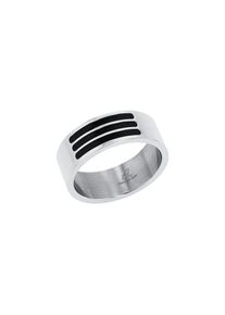 Fingerring Amor Gr. 62, edelstahlfarben, schwarz, Fingerringe, Damen, 62, Edelstahl, 8mm, Fingerring