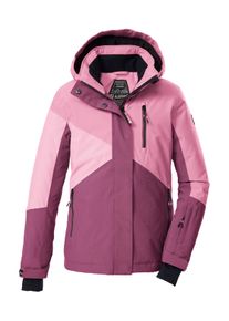 Skijacke Killtec "KSW 209 GRLS SKI JCKT", M&auml;dchen, Gr. 128, himbeere, Obermaterial: 100% Polyester;Futter: 100% Polyester;F&uuml;llung: 100% Polyester, Jacken Skijacke, M&auml;dchen-Skijacke: wasserdicht, atmungsaktiv, Colourblock-Design