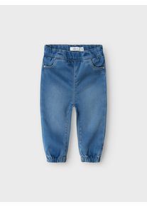 Loose-fit-Jeans name it "NBFROSE LOOSE R JEANS 1550-TO NOOS", M&auml;dchen, Gr. 56, N-Gr, blau (medium blau denim), Denim/Jeans, Obermaterial: 57% Lyocell (TENCEL&trade;), 31% Polyester, 10% Viskose, 2% Elasthan, Abriebeffekte, loose fit kn&ouml;chellang, Jeans Loose-fit-Jeans