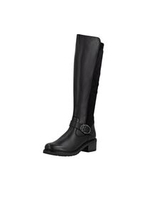 Stiefel Remonte, Damen, Gr. 40, Normalschaft, schwarz, Leder, Textil, Schuhe Stiefel, Langschaftstiefel, Stretch-Stiefel, Blockabsatz, Innenrei&szlig;verschluss