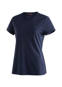 T-Shirt Maier Sports "Trudy", Damen, Gr. 46, blau (dunkelblau), 100% Polyester, Rundhals, Shirts T-Shirt, Damen Kurzarmshirt, leichtes Sommer Funktionsshirt, V-Ausschnitt, Topseller