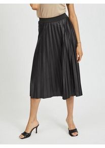 Plisseerock Vila "VINITBAN SKIRT - NOOS", Damen, Gr. L (40), schwarz, Web, Obermaterial: 96% Polyester, 4% Elasthan, unifarben, regular fit knieumspielend, R&ouml;cke Plisseerock, Materialmix