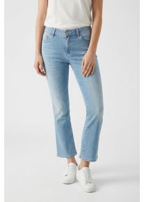 3/4-Jeans MAC "Dream Kick", Damen, Gr. 44, L&auml;nge 27, blaugrau used wash, Denim/Jeans, Obermaterial: 78% Baumwolle, 20% Polyester, 2% Elasthan, figurbetont 3/4-L&auml;nge, Jeans 3/4-Jeans, Saum modisch verk&uuml;rzt und leicht ausgestellt