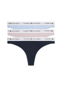 String, Damen, Gr. S (36), 3 Stk., navy, breezy orchid, sweet blau, Jersey, Obermaterial: 95% Baumwolle, 5% Elasthan, Tommy Hilfiger Underwear, k&ouml;rpernah, Unterhosen String, mit Logoschriftzug