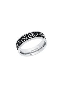 Fingerring Amor Gr. 62, edelstahlfarben, schwarz, Fingerringe, Damen, 62, Edelstahl, 7mm, Fingerring
