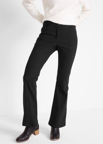 Stretch-Hose bonprix "Stretch-Hose mit Viskose", Damen, Gr. 46, N-Gr, schwarz, Obermaterial: 71% Polyester, 25% Viskose, 4% Elasthan, regular fit lang, Hosen Stretch-Hose, aus Viskose, mit Elasthan, Regular Fit, mit verstellbarem Bund