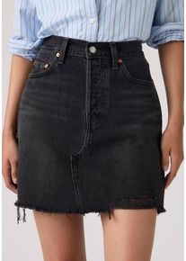 Levi's Jeansrock LEVI'S "DECONSTRUCTED SKIRT H1'26", Damen, Gr. 30, schwarz (rebel edge skirt), Web, Obermaterial: 100% Baumwolle, unifarben, regular fit ca. Mitte Oberschenkel, R&ouml;cke Jeansrock, im Five-Pocket Style
