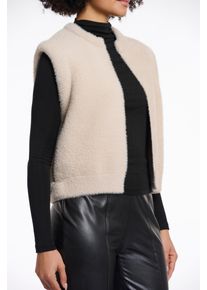 Rino & Pelle Kurzweste RINO & PELLE "ELONA", Damen, Gr. M (38), grau (stone), Boucl&eacute;, Obermaterial: 59% Polyamid, 26% Polyester, 15% Viskose, unifarben, regular fit taillenbedeckt, Westen Kurzweste, mit B&uuml;ndchen