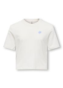 T-Shirt KIDS Only "KOGREX S/S PRINTED TOP JRS", M&auml;dchen, Gr. 158/164, cloud dancer print:shell, Jersey, Obermaterial: 100% Baumwolle, unifarben, regular fit taillenlang, Rundhals, Shirts T-Shirt, mit s&uuml;&szlig;em Brustmotiv