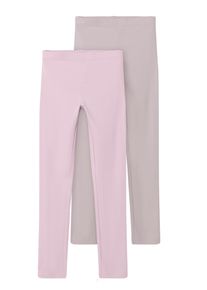 Leggings name it "NKFVIVIAN 2P LEGGING L NOOS", M&auml;dchen, Gr. 86/92, N-Gr, cradle pink, Jersey, Obermaterial: 95% Baumwolle, 5% Elasthan, unifarben, slim fit lang, Hosen Leggings
