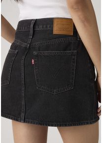 Levi's Jeansrock LEVI'S "ICON SKIRT", Damen, Gr. 32, schwarz (rosie posie), Web, Obermaterial: 100% Baumwolle, kurz, R&ouml;cke Jeansrock, mit Used-Effekten und ausgefransten Kanten