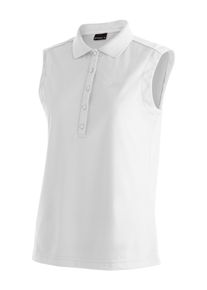 Poloshirt Maier Sports "Ulrike sleeveless", Damen, Gr. 36, wei&szlig;, 100% Polyester, Shirts Poloshirt, Damen Polo, leichtes Shirt, &auml;rmelloses Funktionsshirt, Regular Fit