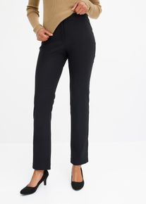 Stretch-Hose bonprix "Stretch-Hose", Damen, Gr. 46, K-Gr, schwarz (schwarz (kurz)), Obermaterial: 71% Polyester, 25% Viskose, 4% Elasthan, festlich, regular fit, Hosen Stretch-Hose, aus Polyester und Viskose, mit Elasthan-Anteil, Regular Fit