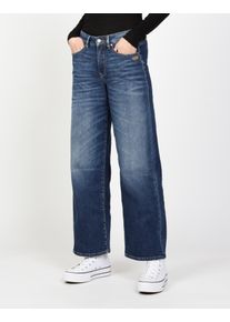 Weite Jeans Gang "94CARLOTTA", Damen, Gr. 34, N-Gr, blau (genuine indigo), Denim/Jeans, Obermaterial: 99% Baumwolle, 1% Elasthan, weit bodenlang, Jeans Weite Jeans, weiter Fit im bodenlangen Palazzo-Style