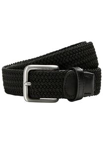 Jack & Jones Stretchg&uuml;rtel JACK & JONES "JACSPRING WOVEN BELT NOOS", Herren, Gr. 95, schwarz, Materialmix, Flechtoptik, unifarben, G&uuml;rtel Stretchg&uuml;rtel, Materialmix, verschiedene L&auml;ngen