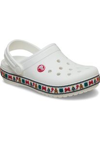 Clog Crocs "Crocband Holiday Clog", Damen, Gr. 39, wei&szlig;, Croslite&trade;, kontrastfarbene Details, Schuhe Clog, mit Kontrastbesatz