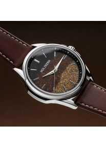 Holzkern; Montre en bois Barista&rsquo;s Temptation (caf&eacute;/argent), Homme, Bois naturels