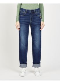 Straight-Jeans Gang "94SOLEY", Damen, Gr. 30, N-Gr, blau (schwarz sol wash), Denim/Jeans, Obermaterial: 98% Baumwolle, 2% Elasthan, lang, Jeans Straight-Jeans, exklusives Design ohne Turn-up am Beinabschluss