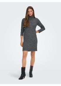Jacqueline de Yong Strickkleid JDY "JDYELANORA L/S COWLNECK DRESS KNT NOOS", Damen, Gr. S, N-Gr, grau (dunkelgrau melange), Feinstrick, Obermaterial: 76% Polyacryl, 21% Polyester, 3% Elasthan, meliert, unifarben, regular fit, Kleider Strickkleid